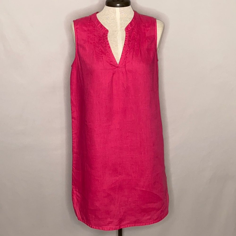 Pure Collection 100% Linen Sleeveless Shift Dress